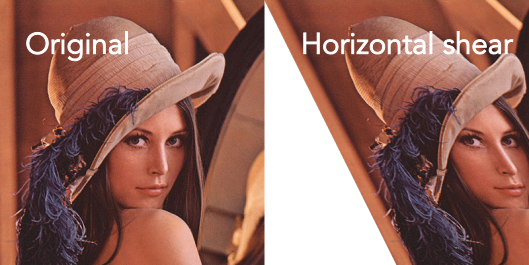 Horizontally sheared image