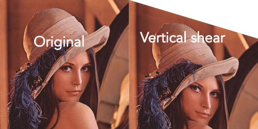 Vertically sheared image